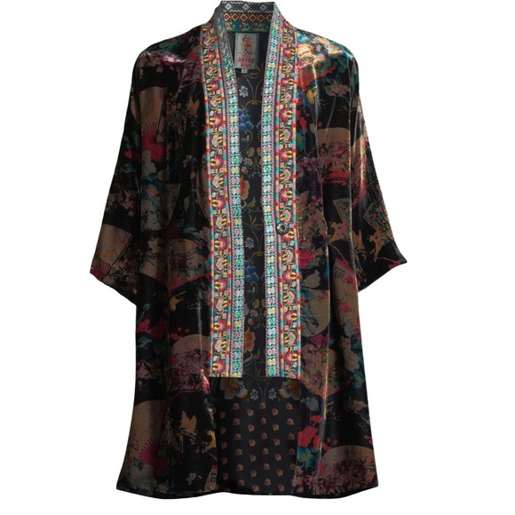 Johnny Was Tops - Johnny Was Fusai Reversible Silk & Velvet  Kimono